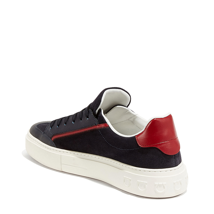 salvatore ferragamo/菲拉格慕 深蓝色 男士gancini牛皮