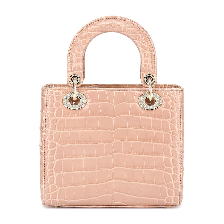 dior(迪奥) lady dior女士暗粉色鳄鱼皮手提包(斜挎包)