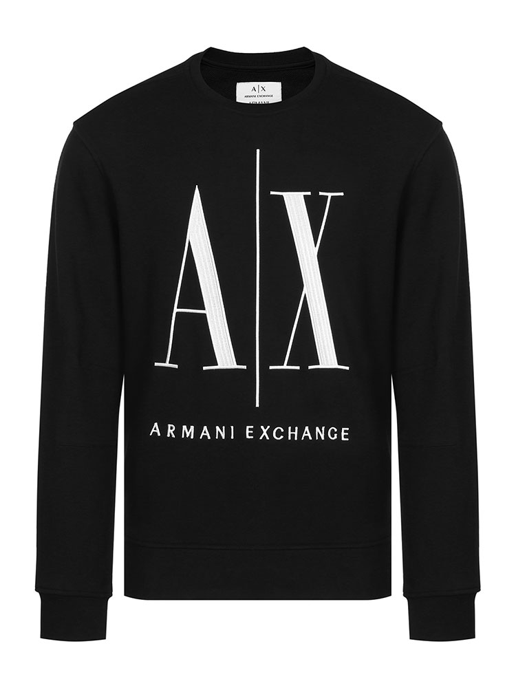 armani exchange 男士ax字母标识icon系列圆领长袖卫衣 8nzmpa-zj1zz