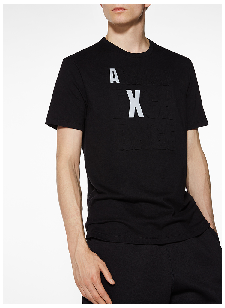 armani exchange(armani exchange) 黑色男士短袖t恤 xl