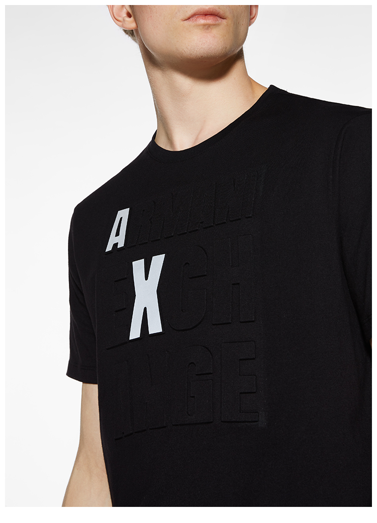 armani exchange(armani exchange) 黑色男士短袖t恤 xl