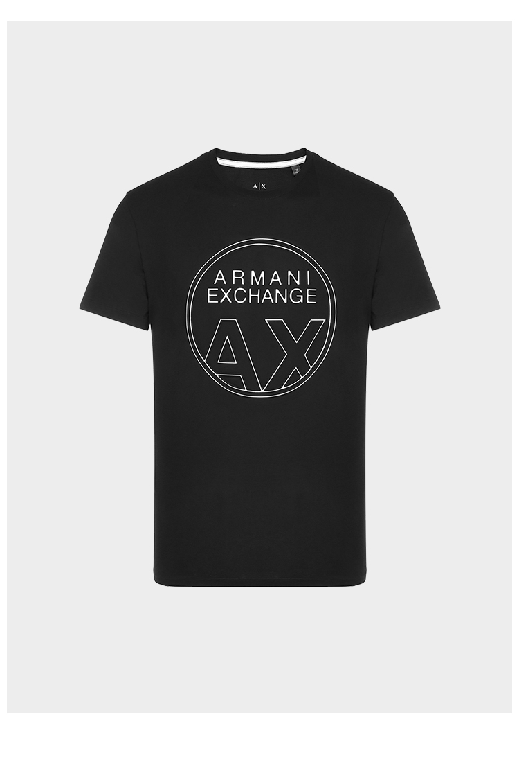 armani exchange/armani exchange 黑色 男士t恤 字母logo 3gztba-zjb