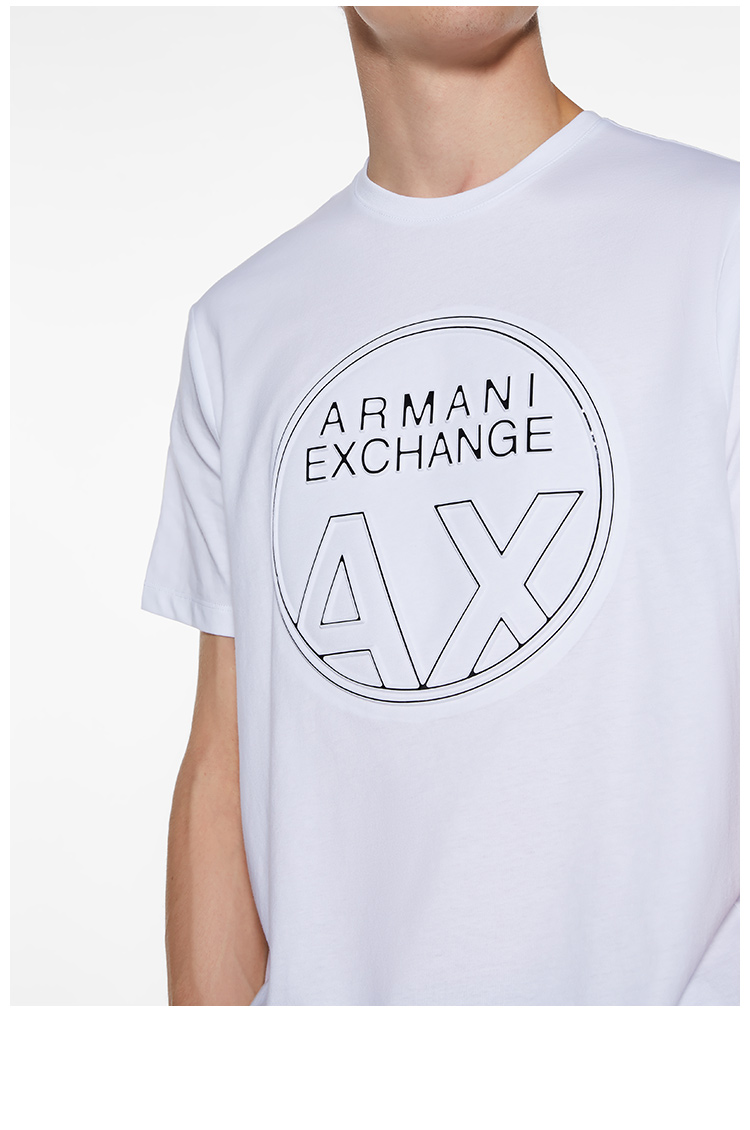 armani exchange/armani exchange 白色 男士t恤 字母logo短袖 3gztba