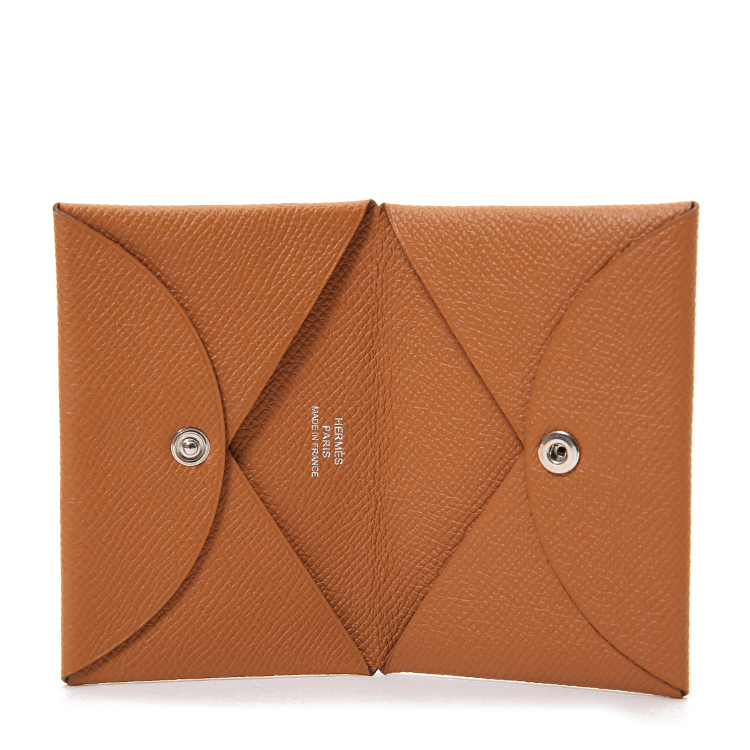 名片夹】hermes(爱马仕) 经典款女士金色皮质名片夹【正品 价格 图片