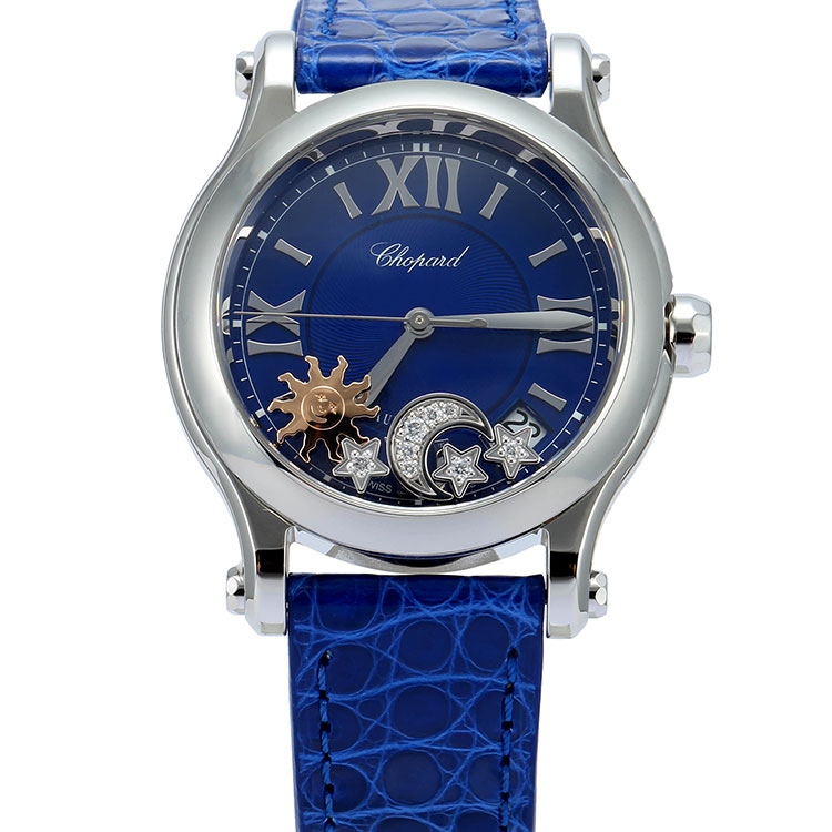 chopard(萧邦) happy sport系列女士自动机械腕表 蓝盘星月