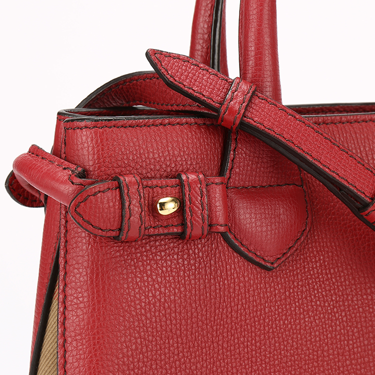 burberry(博柏利) #深红色皮质手提包单肩包