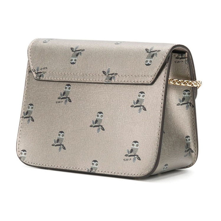 furla/芙拉 灰色 猫头鹰 女士牛皮 单肩包 斜挎包 920339