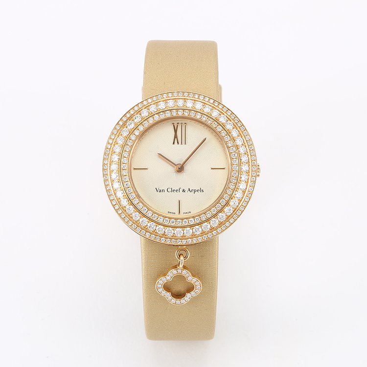 van cleef & arpels(梵克雅宝) 18k金镶钻石女士石英腕表