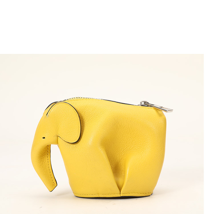 loewe(罗意威) 女士经典款黄色皮质小象零钱包