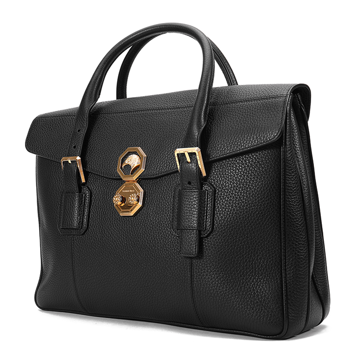 stefano ricci(史蒂芬劳.尼治) #黑色皮质金色老鹰头装饰男士公文包