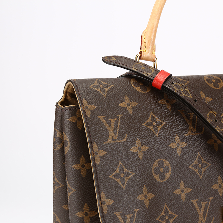 vuitton(路易威登) ##经典款marignan系列女士老花色红色配皮邮差包