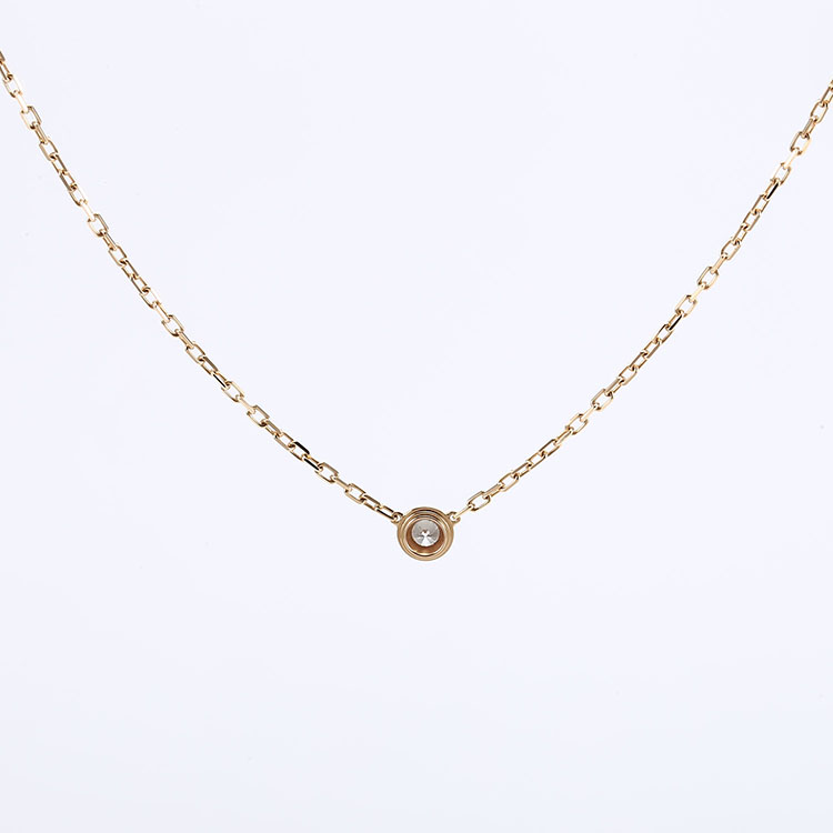 cartier(卡地亚) diamants légers系列18k金单钻项链