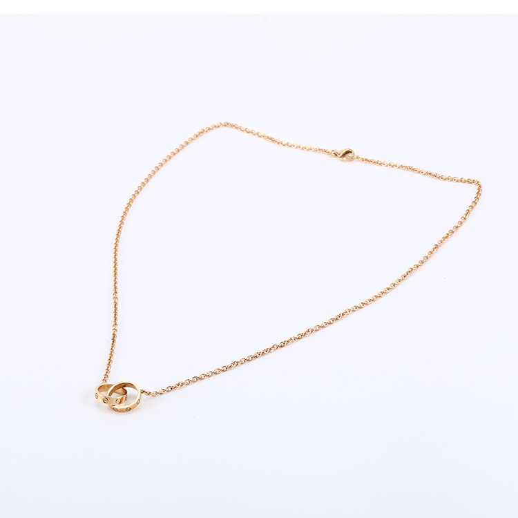 cartier(卡地亚) love系列18k金双环项链