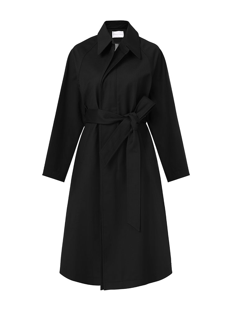 roderic wong 【明星同款】19秋冬高级成衣系列翻领风衣 黑色 女士