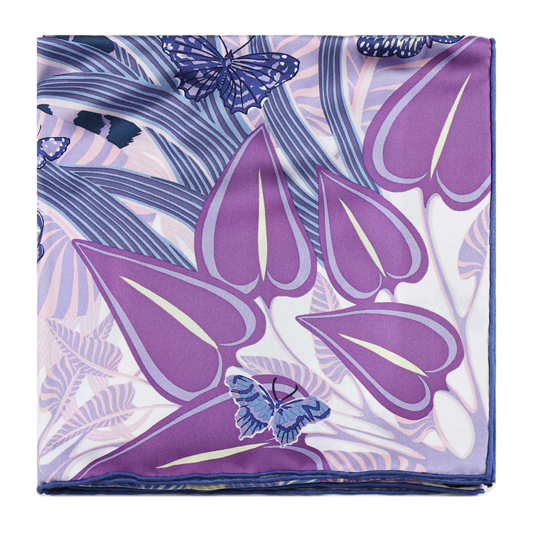 hermes(爱马仕) 浅紫色系丝巾90×90cm