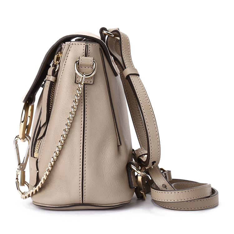 chloe(克洛伊) faye系列 女士小牛皮时尚迷你灰色双肩包
