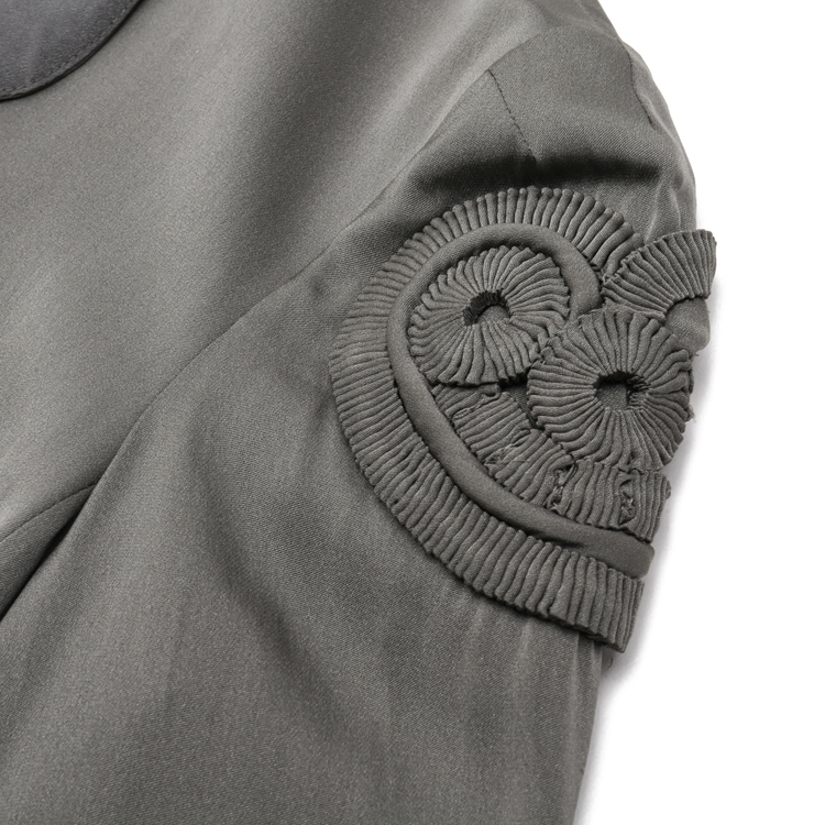 armani collezioni草灰色桑蚕丝女士长袖外套