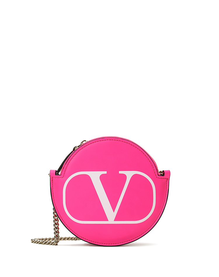 valentinogaravani华伦天奴荧光粉女士vlogo迷你链条零钱包tw0p0t95b