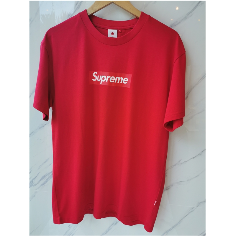 supreme riches bespoke supreme印花 100%棉 红色圆领t恤 l