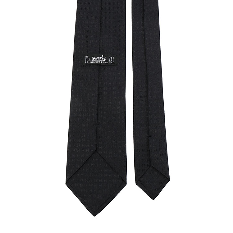 hermes(爱马仕) #黑色h印花男士真丝领带