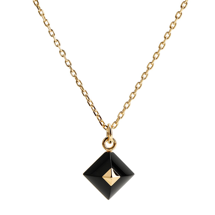 hermes(爱马仕) 黑色菱形项链