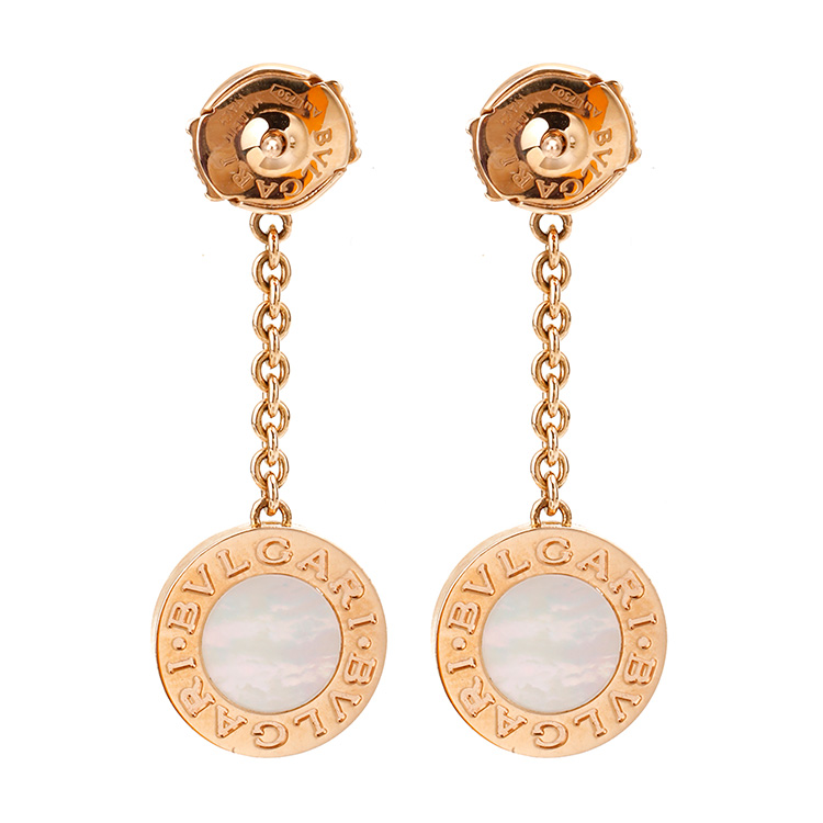bvlgari(宝格丽) #bvlgari系列18k金白贝母镶钻耳环