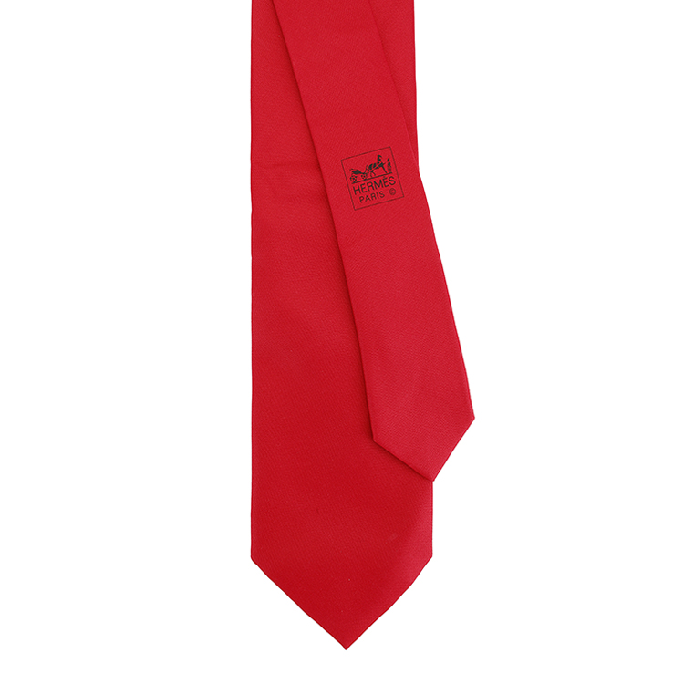 hermes(爱马仕) #红色桑蚕丝领带 146*8cm