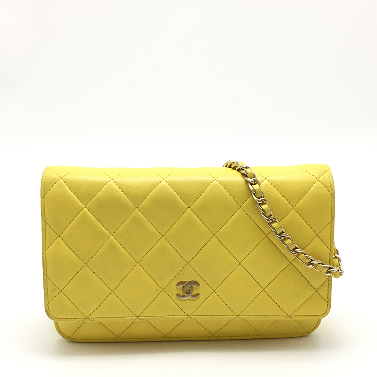 chanel(香奈儿) 黄色皮质斜挎包 woc