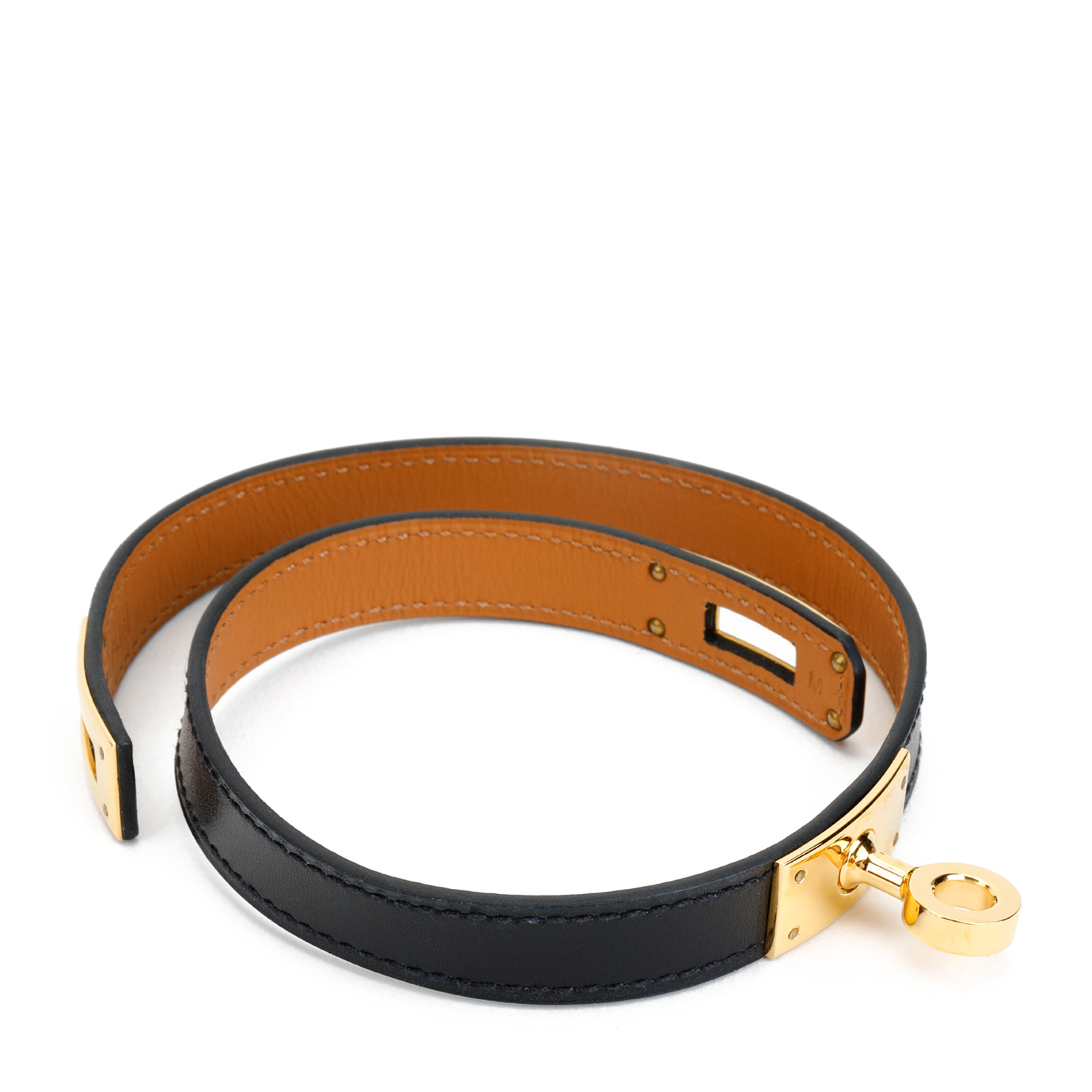 hermes(爱马仕) #黑色皮质手环