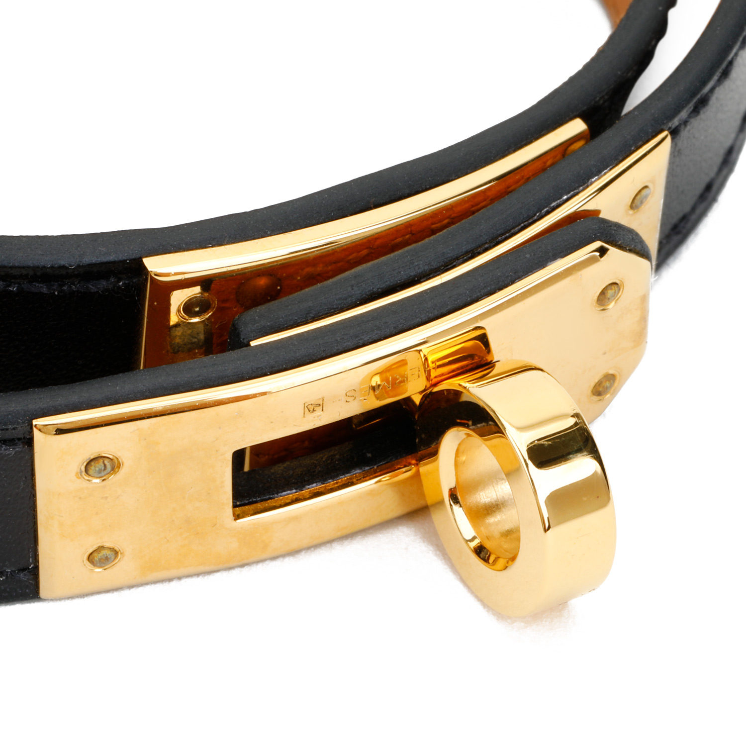 hermes(爱马仕) #黑色皮质手环