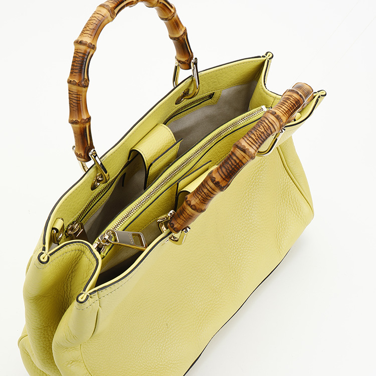 gucci(古驰) #黄色皮质竹节手柄女士两用包