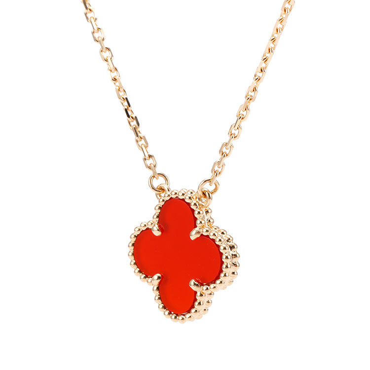& arpels(梵克雅宝) # vintage alhambra系列18k红玉髓四叶草项链