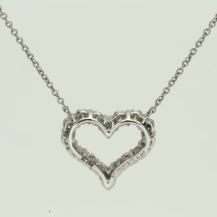 (蒂芙尼) pt950铂金镶钻心形项链