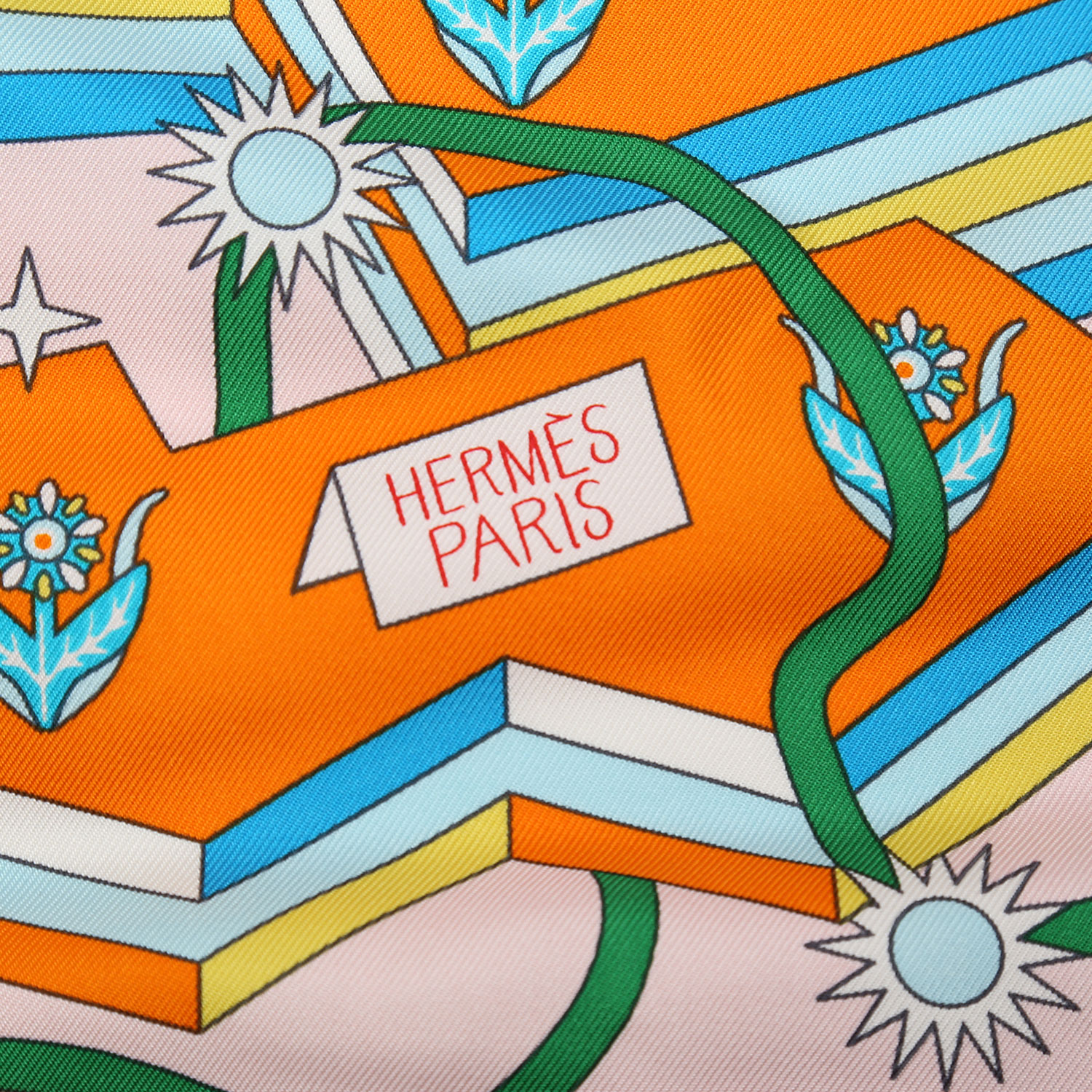 hermes(爱马仕) "飞马之源"橘色系丝巾90