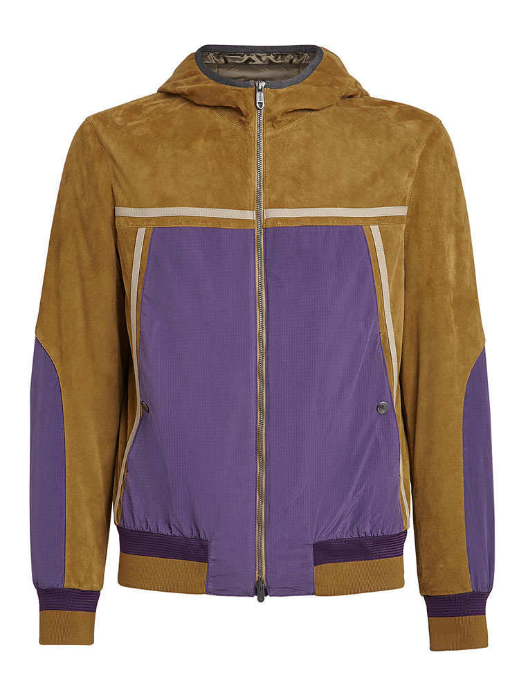 z zegna绒面纳帕皮拼色连帽羊皮夹克zz916-vv068-v02 20年秋冬