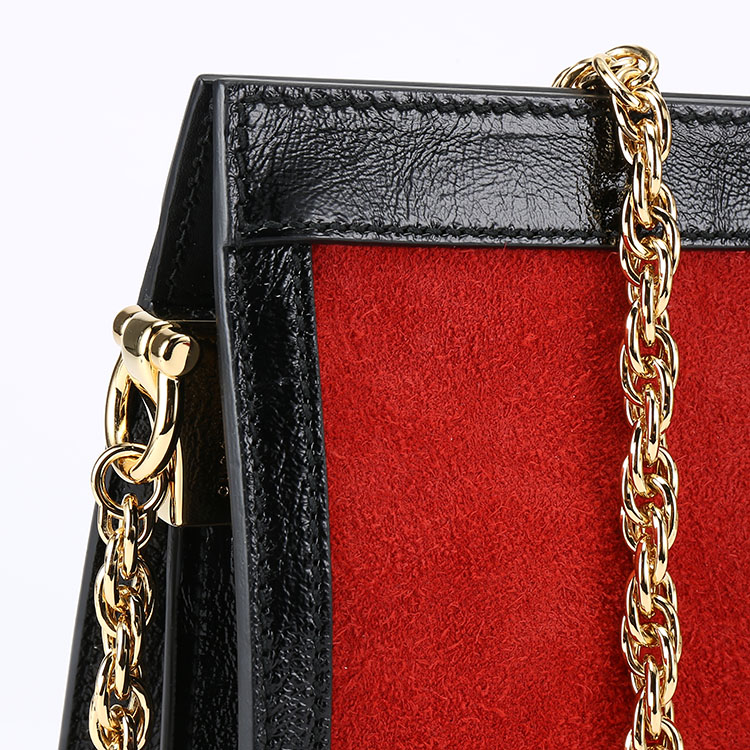 gucci ophidia系列,gucciophidia系列 gucci(古驰#经典款ophidia系列女士红色翻毛皮质黑色配皮单肩包