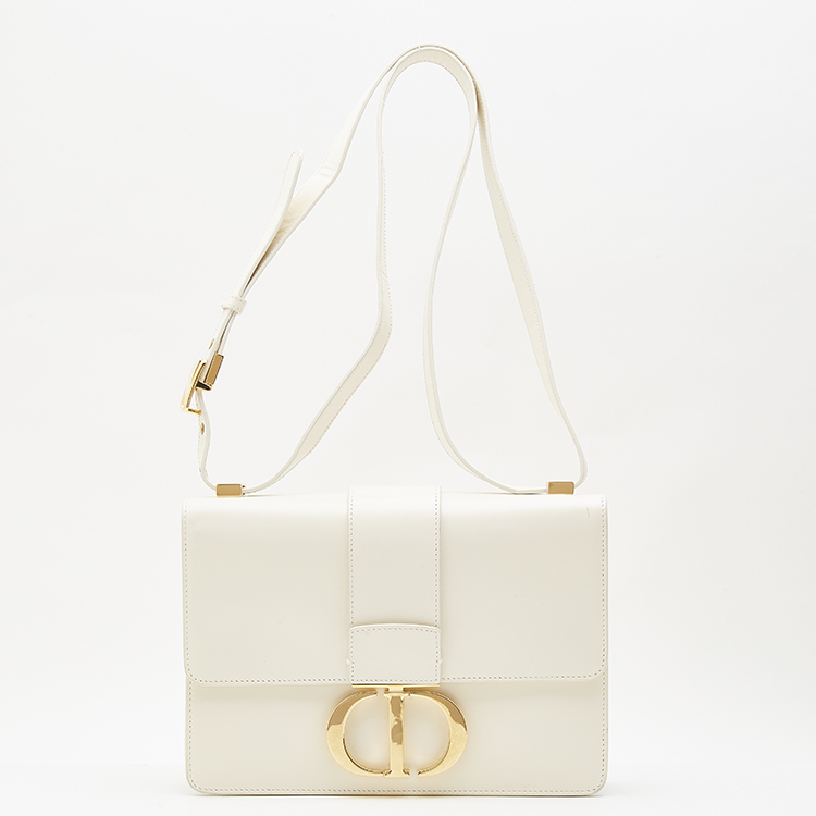 dior(迪奥) 经典款30 montaigne系列女士白色皮质单肩包