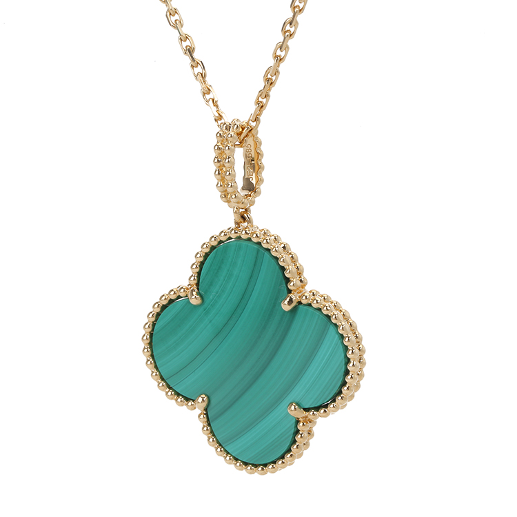 cleef & arpels(梵克雅宝) #magic alhambra系列孔雀石长款四叶草项链