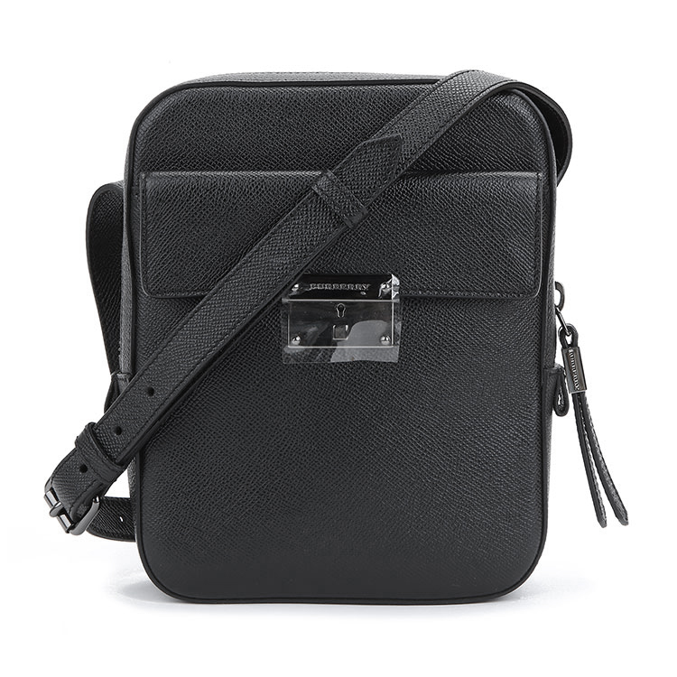 burberry(博柏利) #百搭黑色皮质男士单肩包斜挎包