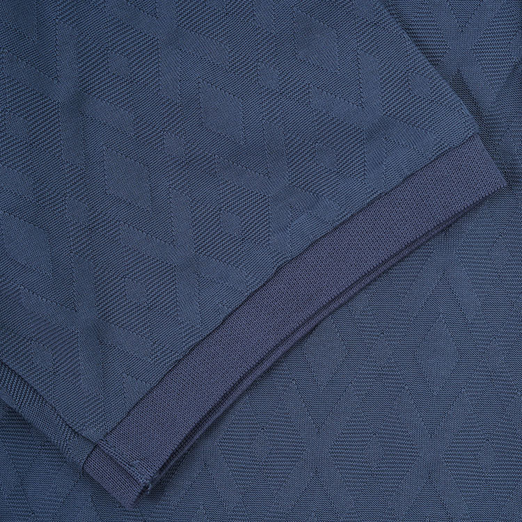 emporio armani 男士 灰蓝色 纯色暗纹休闲polo衫 20年秋冬 6h1fe5-1j