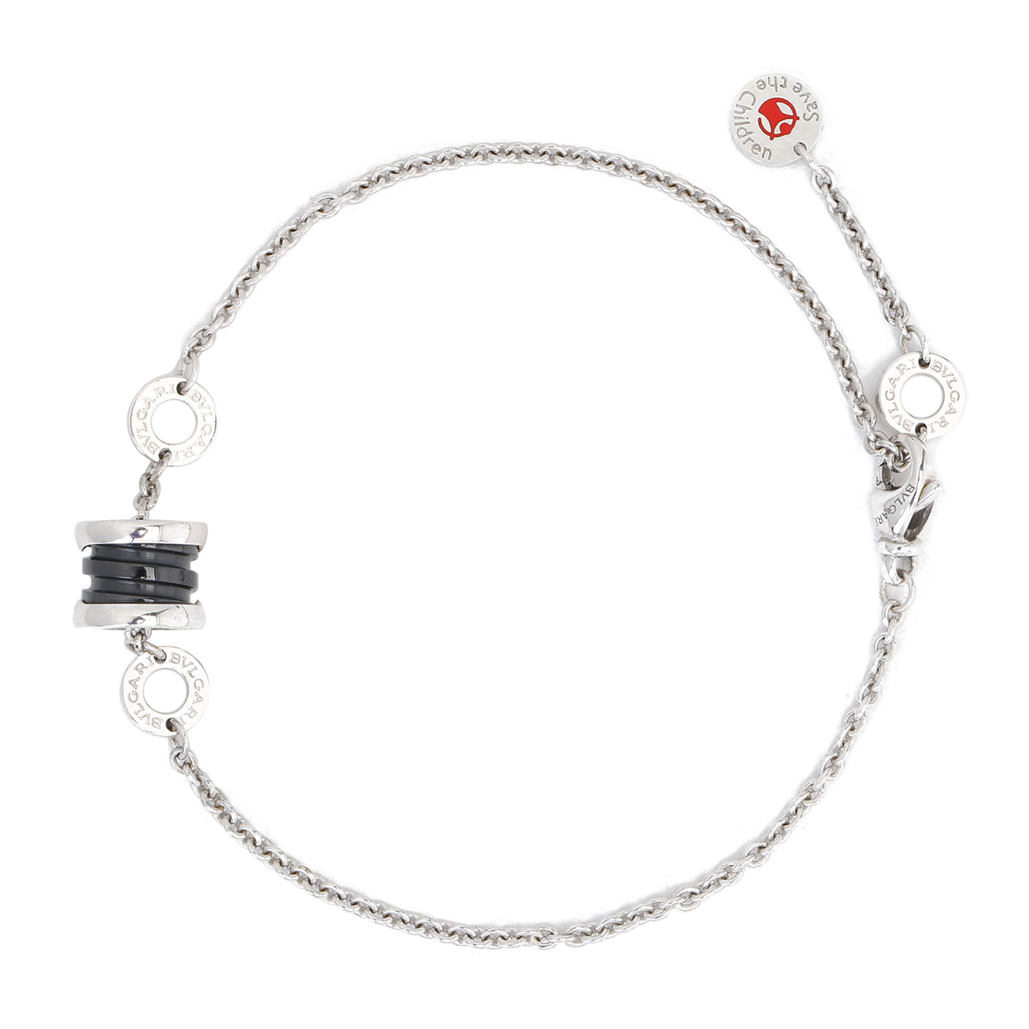 bvlgari(宝格丽) #b.zero1系列黑色陶瓷925银慈善款手链ml
