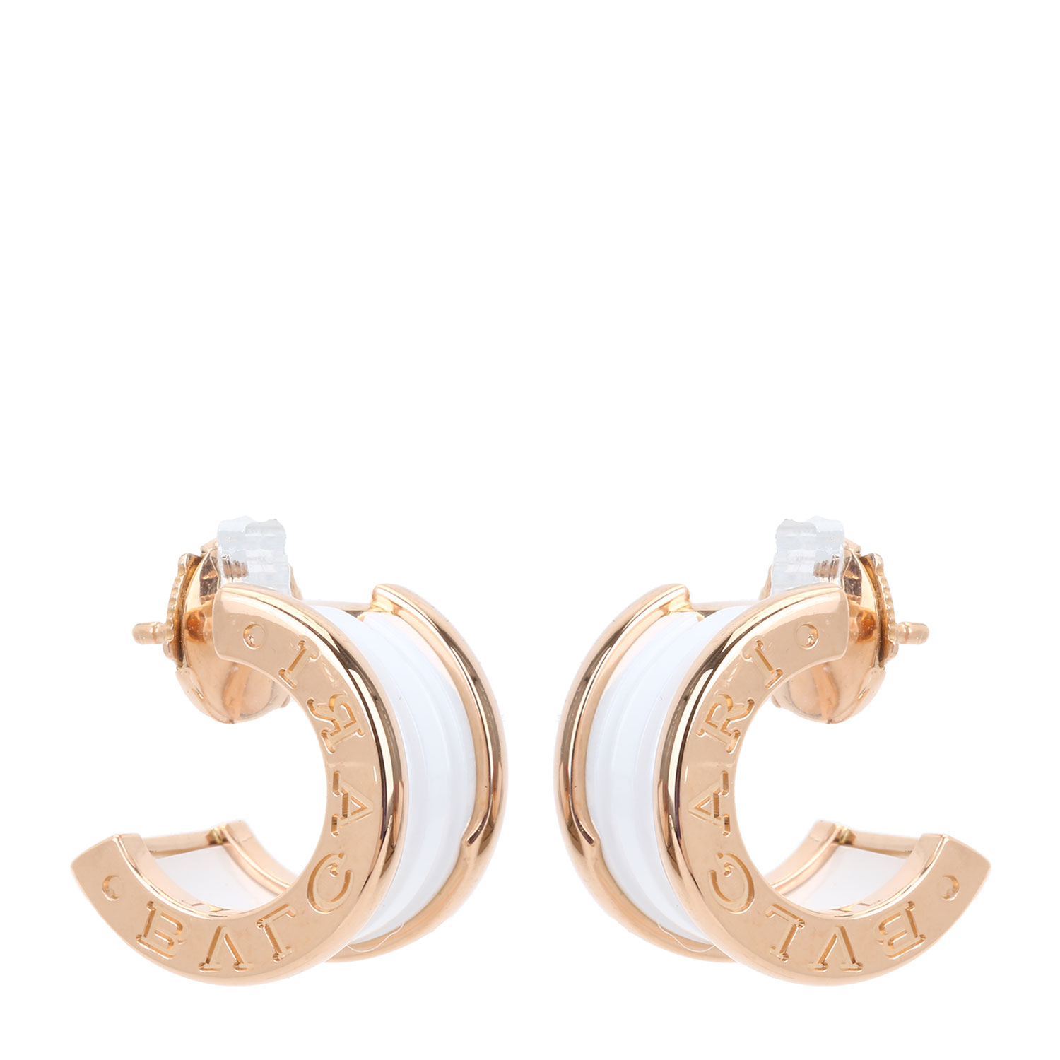 bvlgari(宝格丽) #b.zero1系列18k金白陶瓷耳钉