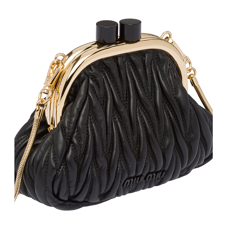 miumiu/缪缪 黑色 miu belle 软羊革皮革迷你手袋 5bp016_n88_f0002_v