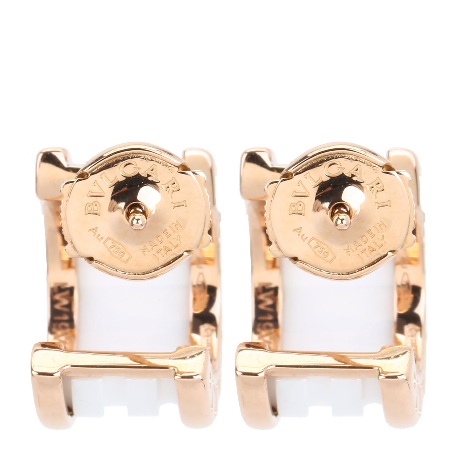 bvlgari(宝格丽) #b.zero1系列18k金白陶瓷耳钉