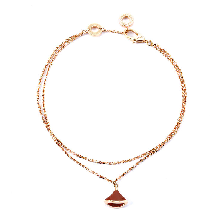 bvlgari(宝格丽) divas dream系列18k金红玉髓手链sm