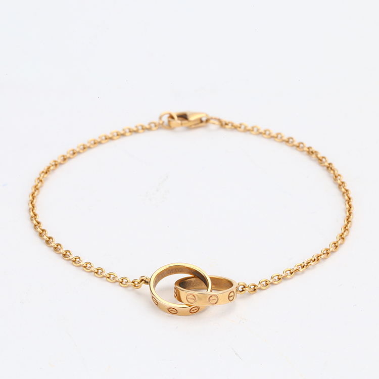 cartier(卡地亚) love系列18k金双环手链