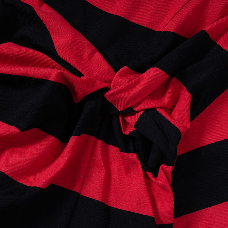 msgm 红黑条纹 女士短袖t恤 2841mdm101 207255 20年春夏