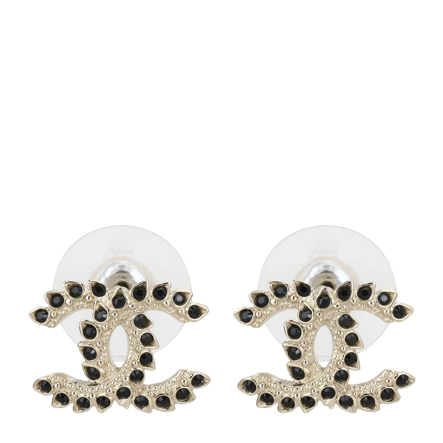 chanel(香奈儿) #双c镶仿宝石耳钉