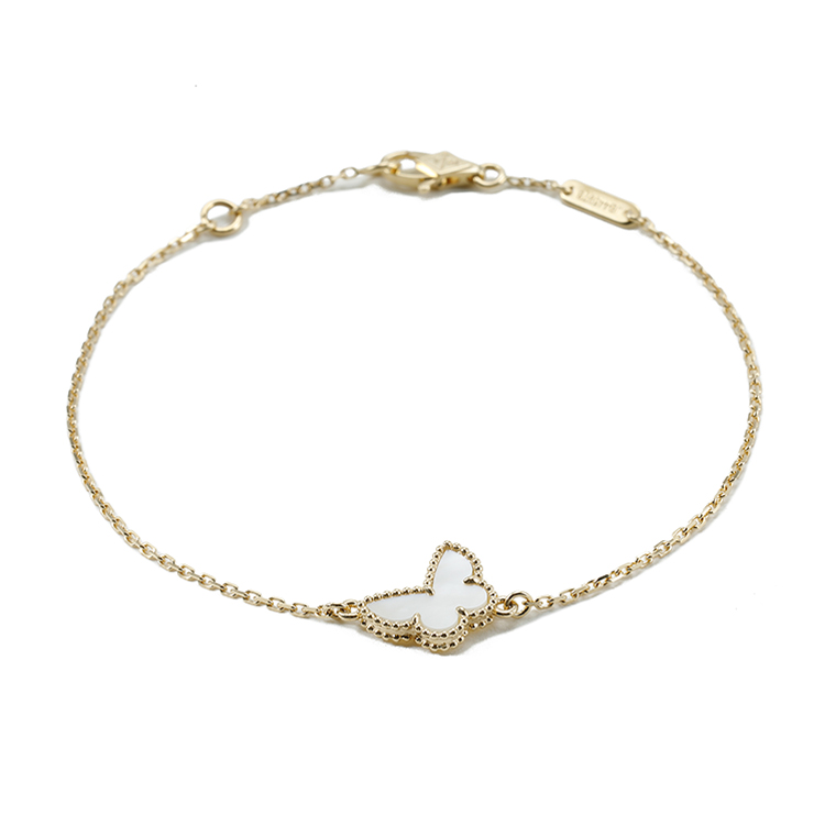 cleef & arpels(梵克雅宝) #sweet alhambra系列18k金白贝母蝴蝶手链