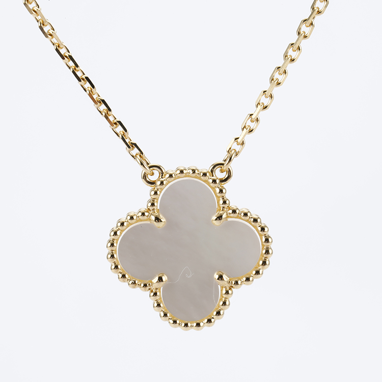 van cleef & arpels(梵克雅宝) 白贝母四叶草吊坠项链